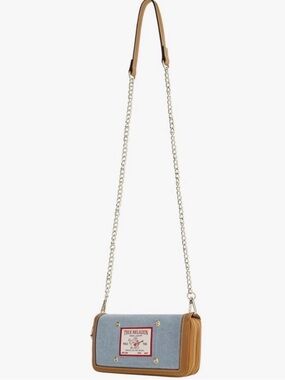 NWT True Religion Denim Zip Around Wallet with Chain Strap